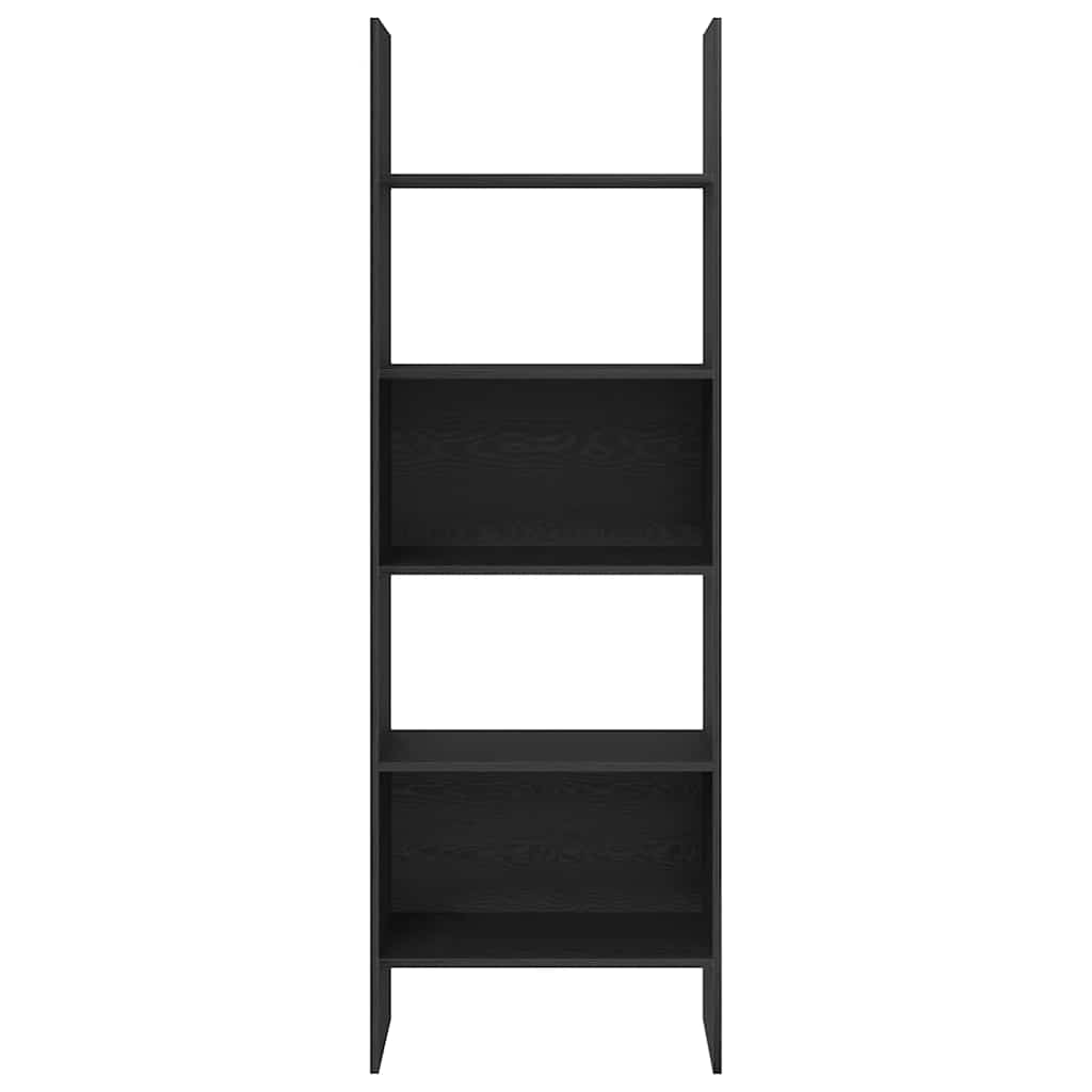 vidaXL Book Cabinet 5-Tier 60 x 35 x 180 cm Engineered Wood Black Oak
