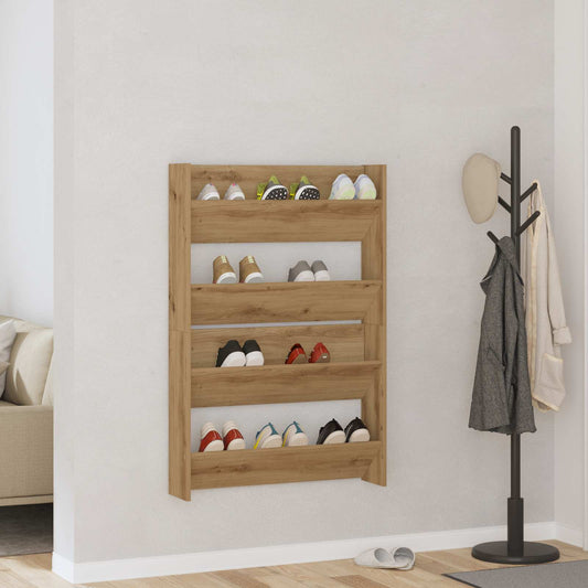 vidaXL Shoe Cabinet 2 pcs 81 x 18 x 60 cm Engineered Wood Artisan Oak