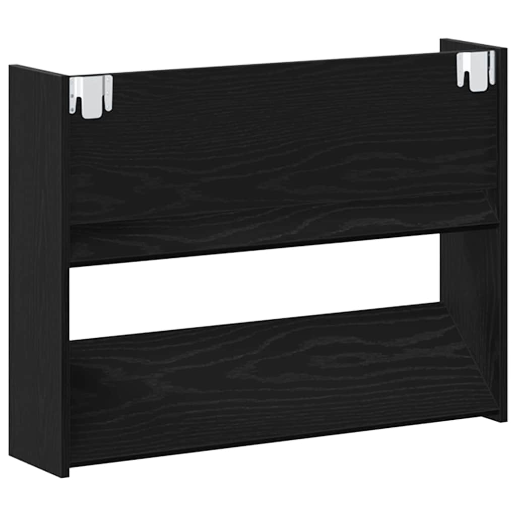 vidaXL Shoe Cabinet 82 x 18 x 60 cm Engineered Wood Black Oak