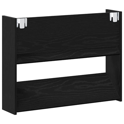 vidaXL Shoe Cabinet 82 x 18 x 60 cm Engineered Wood Black Oak