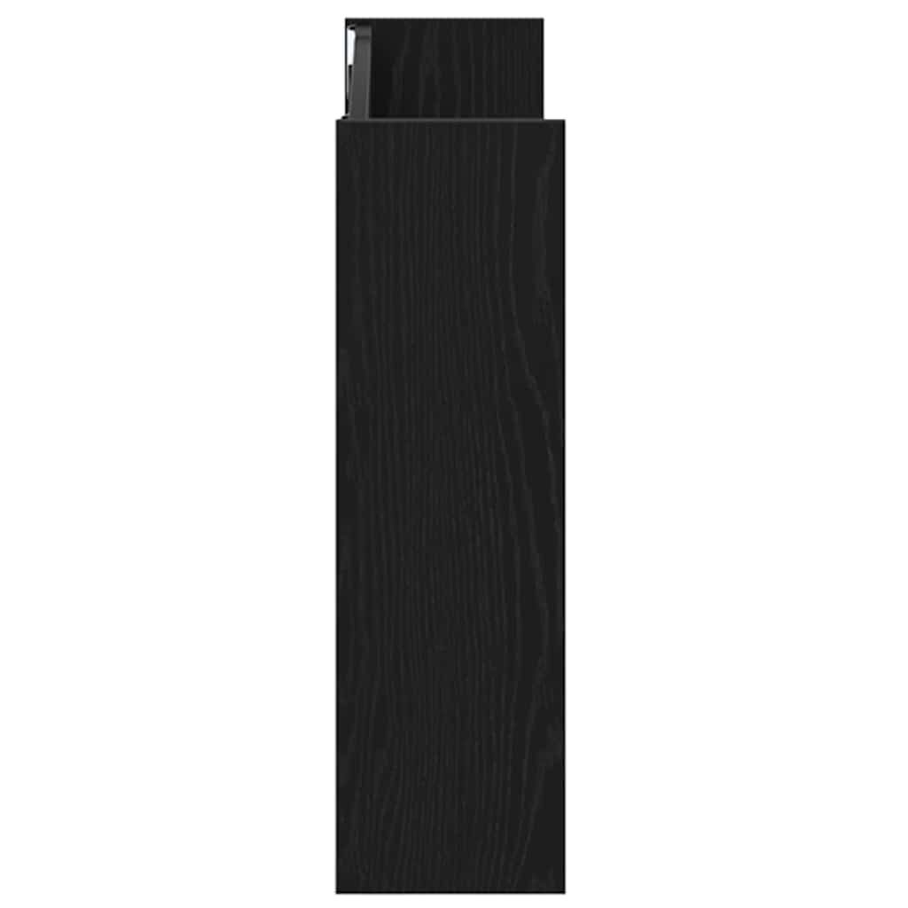 vidaXL Shoe Cabinet 82 x 18 x 60 cm Engineered Wood Black Oak