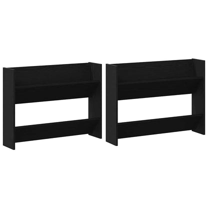 vidaXL Shoe Cabinet 2 pcs 83 x 18 x 60 cm Engineered Wood Black Oak