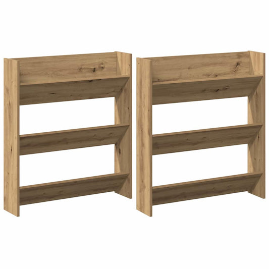vidaXL Shoe Cabinet 2 pcs 85 x 18 x 90 cm Engineered Wood Artisan Oak