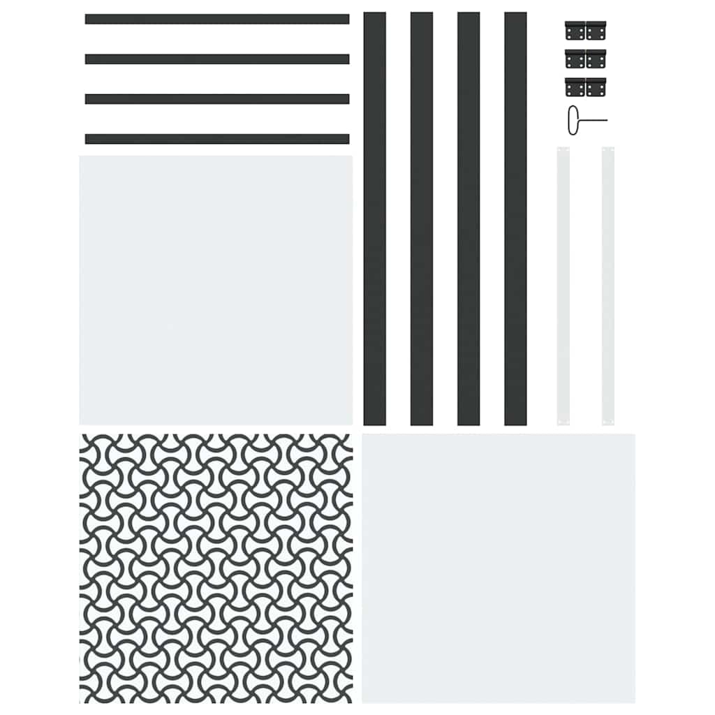 vidaXL Glass Door Fretwork Black 76 x 3.5 x 201.5 cm Aluminium