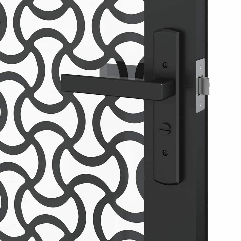 vidaXL Glass Door Fretwork Black 83 x 3.5 x 201.5 cm Aluminium