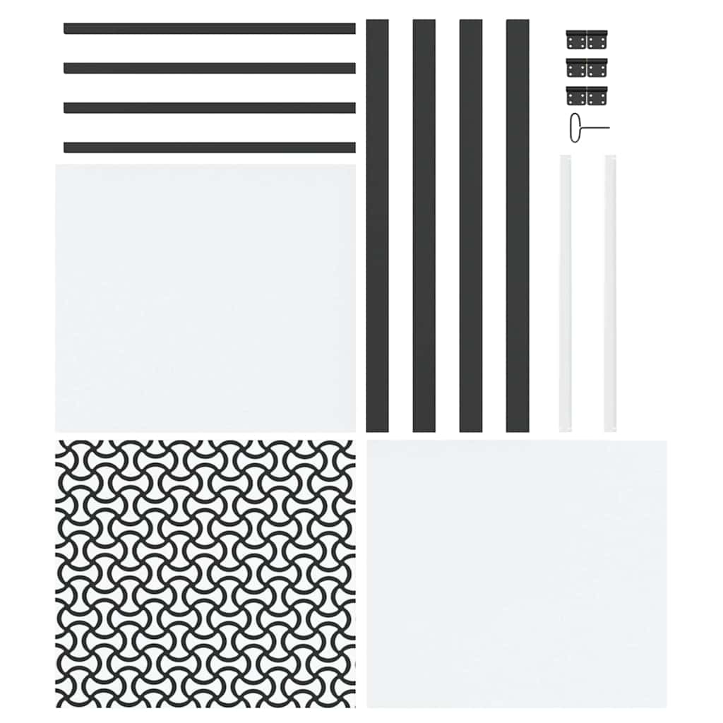 vidaXL Glass Door Fretwork Black 83 x 3.5 x 201.5 cm Aluminium
