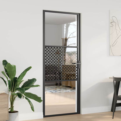 vidaXL Glass Door Fretwork Black 83 x 3.5 x 201.5 cm Aluminium