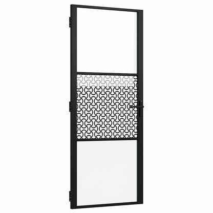 vidaXL Glass Door Fretwork Black 83 x 3.5 x 201.5 cm Aluminium