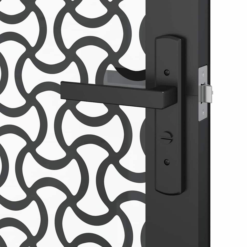 vidaXL Glass Door Fretwork Black 93 x 3.5 x 201.5 cm Aluminium