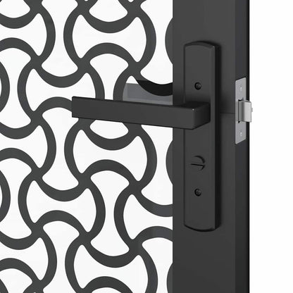 vidaXL Glass Door Fretwork Black 93 x 3.5 x 201.5 cm Aluminium