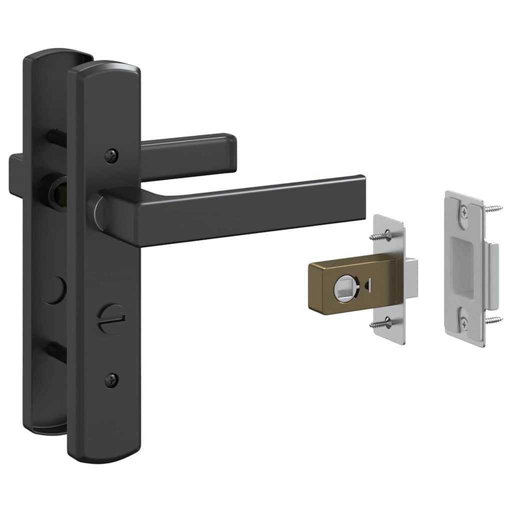 vidaXL Glass Door Fretwork Black 93 x 3.5 x 201.5 cm Aluminium