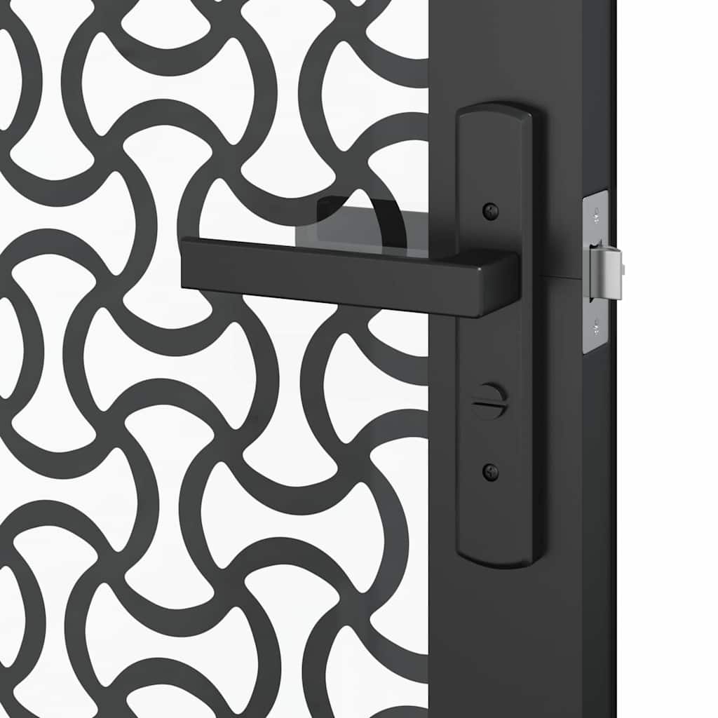 vidaXL Glass Door Fretwork Black 102.5 x 3.5 x 201.5 cm Aluminium