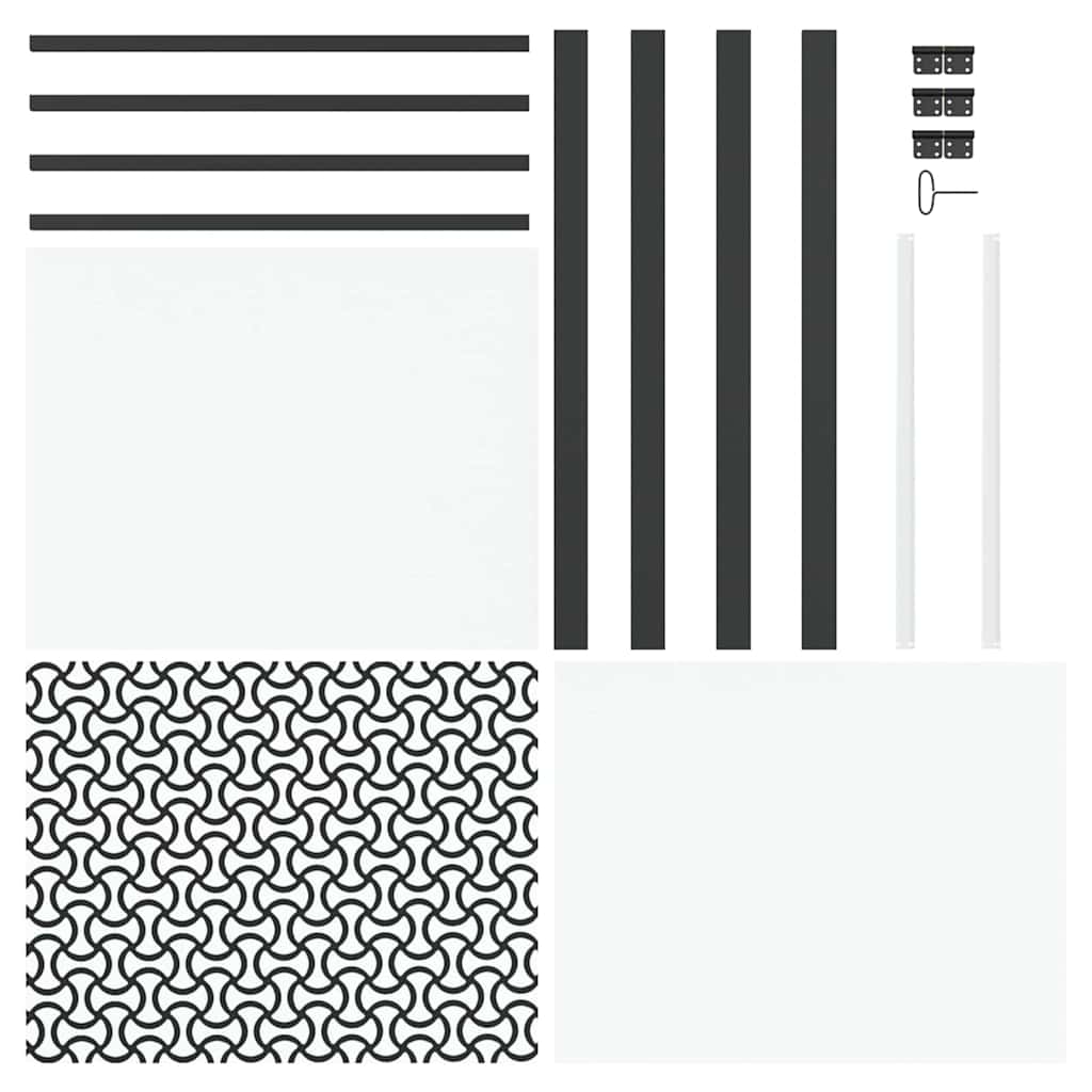 vidaXL Glass Door Fretwork Black 102.5 x 3.5 x 201.5 cm Aluminium
