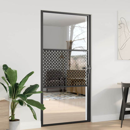 vidaXL Glass Door Fretwork Black 102.5 x 3.5 x 201.5 cm Aluminium
