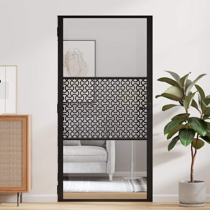 vidaXL Glass Door Fretwork Black 102.5 x 3.5 x 201.5 cm Aluminium