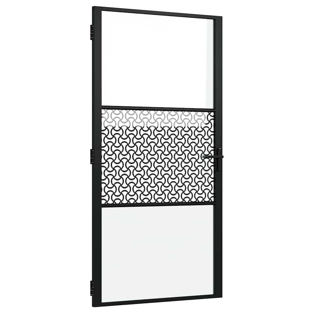 vidaXL Glass Door Fretwork Black 102.5 x 3.5 x 201.5 cm Aluminium
