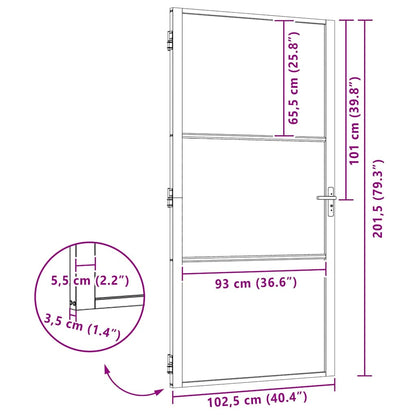 vidaXL Glass Door Fretwork Black 102.5 x 3.5 x 201.5 cm Aluminium