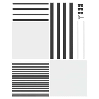 vidaXL Glass Door Striped Black 76 x 3.5 x 201.5 cm Aluminium