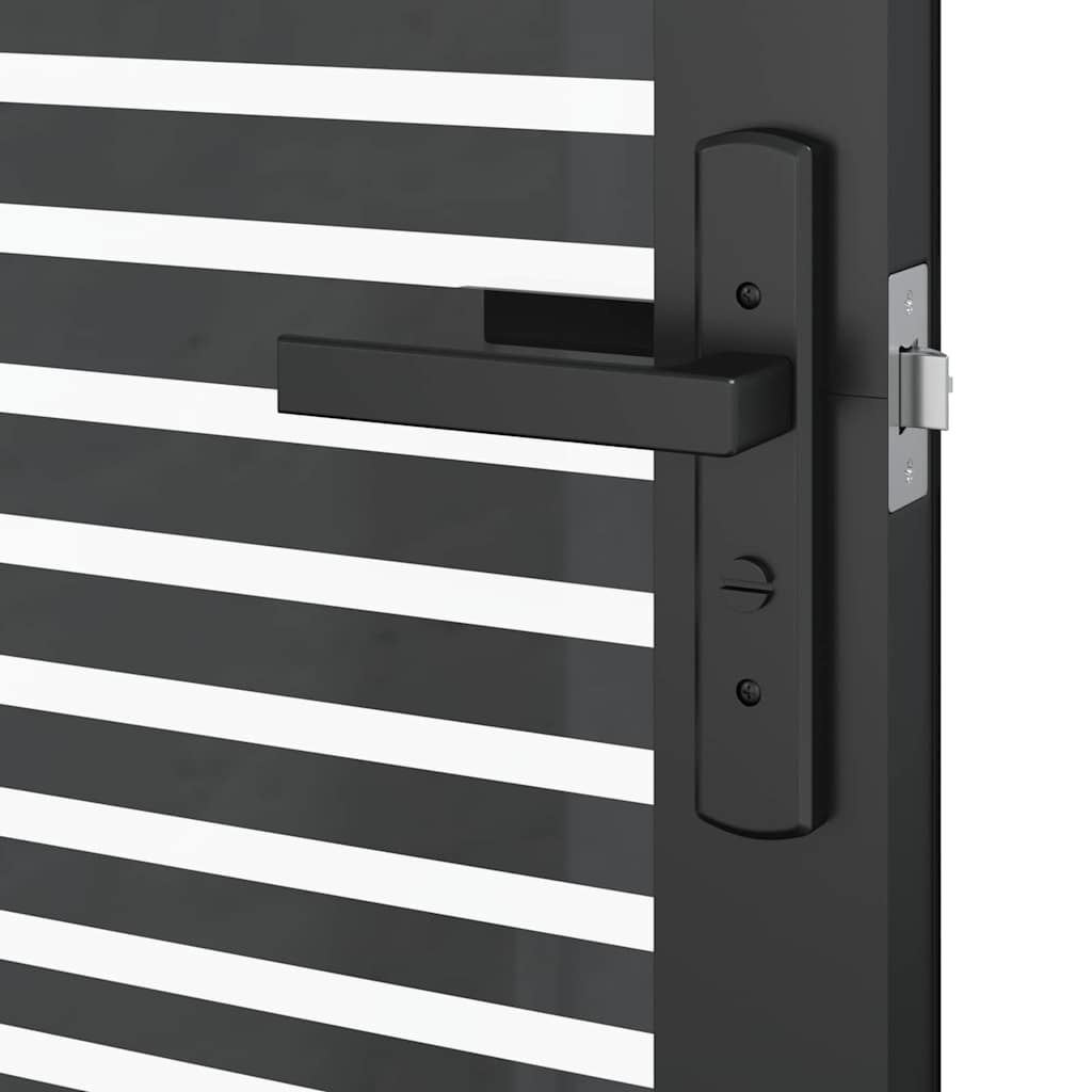 vidaXL Glass Door Striped Black 83 x 3.5 x 201.5 cm Aluminium