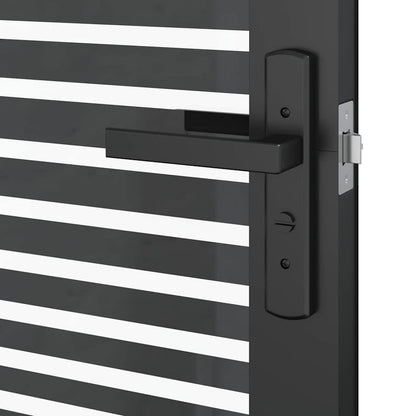 vidaXL Glass Door Striped Black 83 x 3.5 x 201.5 cm Aluminium