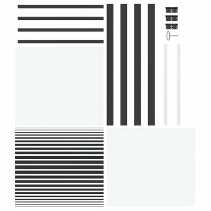 vidaXL Glass Door Striped Black 83 x 3.5 x 201.5 cm Aluminium