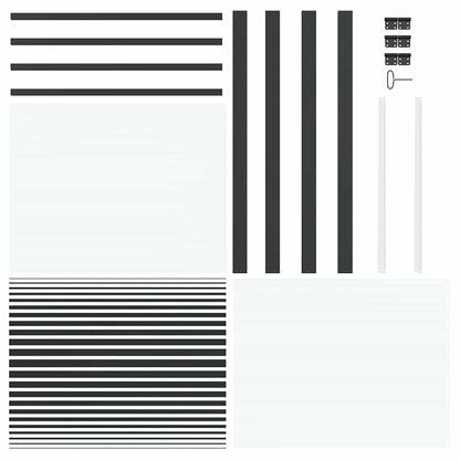 vidaXL Glass Door Striped Black 93 x 3.5 x 201.5 cm Aluminium