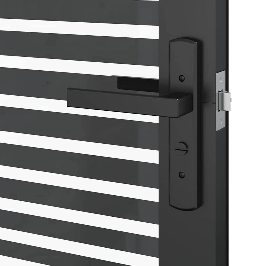 vidaXL Glass Door Striped Black 102.5 x 3.5 x 201.5 cm Aluminium