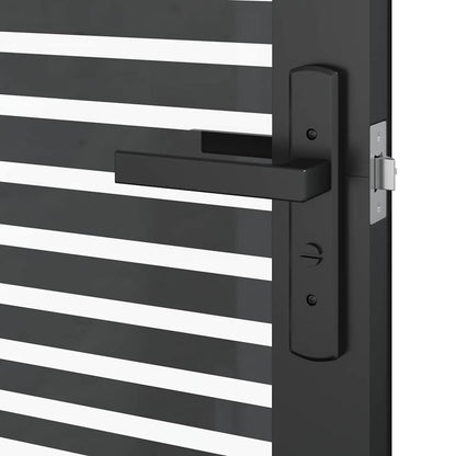 vidaXL Glass Door Striped Black 102.5 x 3.5 x 201.5 cm Aluminium