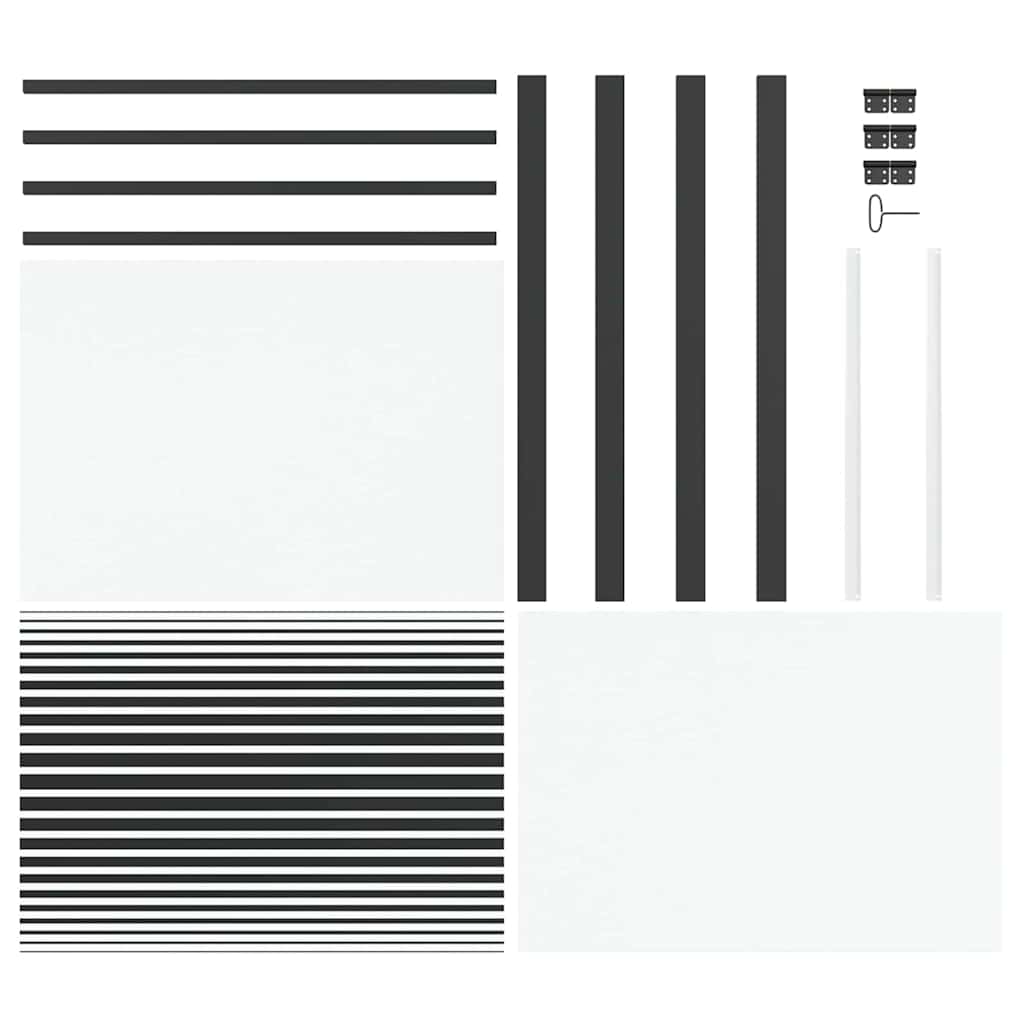 vidaXL Glass Door Striped Black 102.5 x 3.5 x 201.5 cm Aluminium