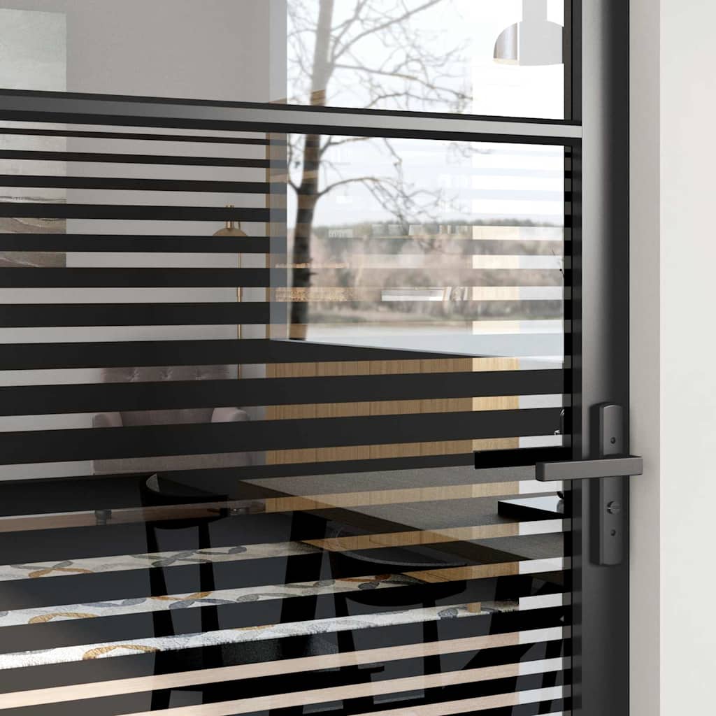 vidaXL Glass Door Striped Black 102.5 x 3.5 x 201.5 cm Aluminium