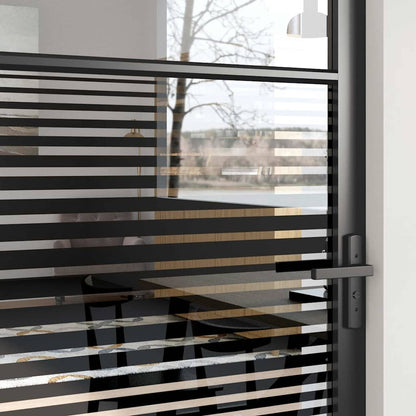 vidaXL Glass Door Striped Black 102.5 x 3.5 x 201.5 cm Aluminium