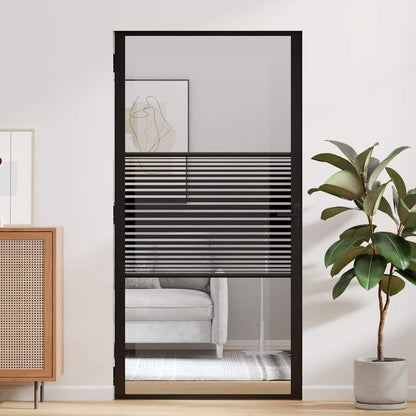 vidaXL Glass Door Striped Black 102.5 x 3.5 x 201.5 cm Aluminium