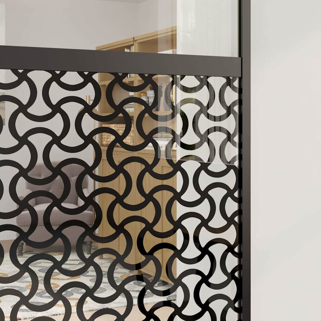 vidaXL Glass Door Fretwork Black 76 x 2 x 205 cm Aluminium