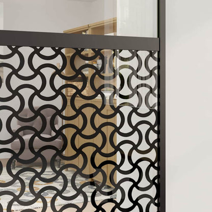 vidaXL Glass Door Fretwork Black 76 x 2 x 205 cm Aluminium