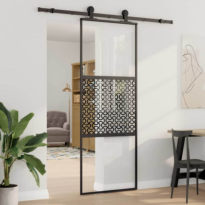 vidaXL Glass Door Fretwork Black 76 x 2 x 205 cm Aluminium