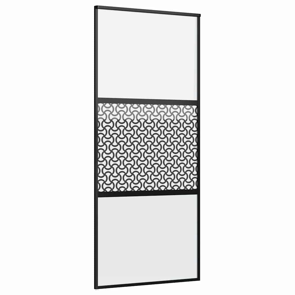 vidaXL Glass Door Fretwork Black 90 x 2 x 205 cm Aluminium