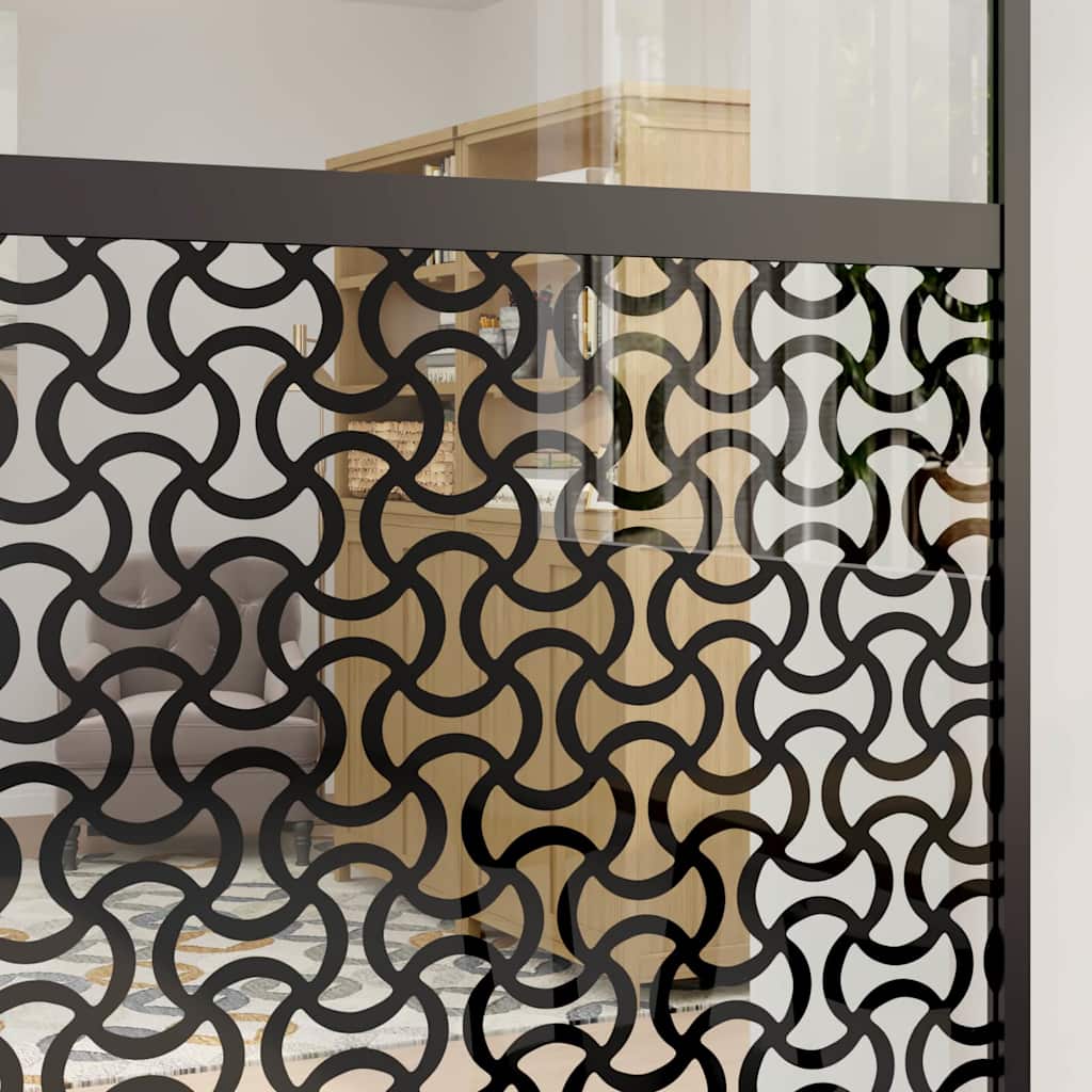 vidaXL Glass Door Fretwork Black 102.5 x 2 x 205 cm Aluminium