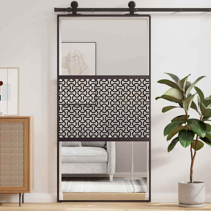 vidaXL Glass Door Fretwork Black 102.5 x 2 x 205 cm Aluminium
