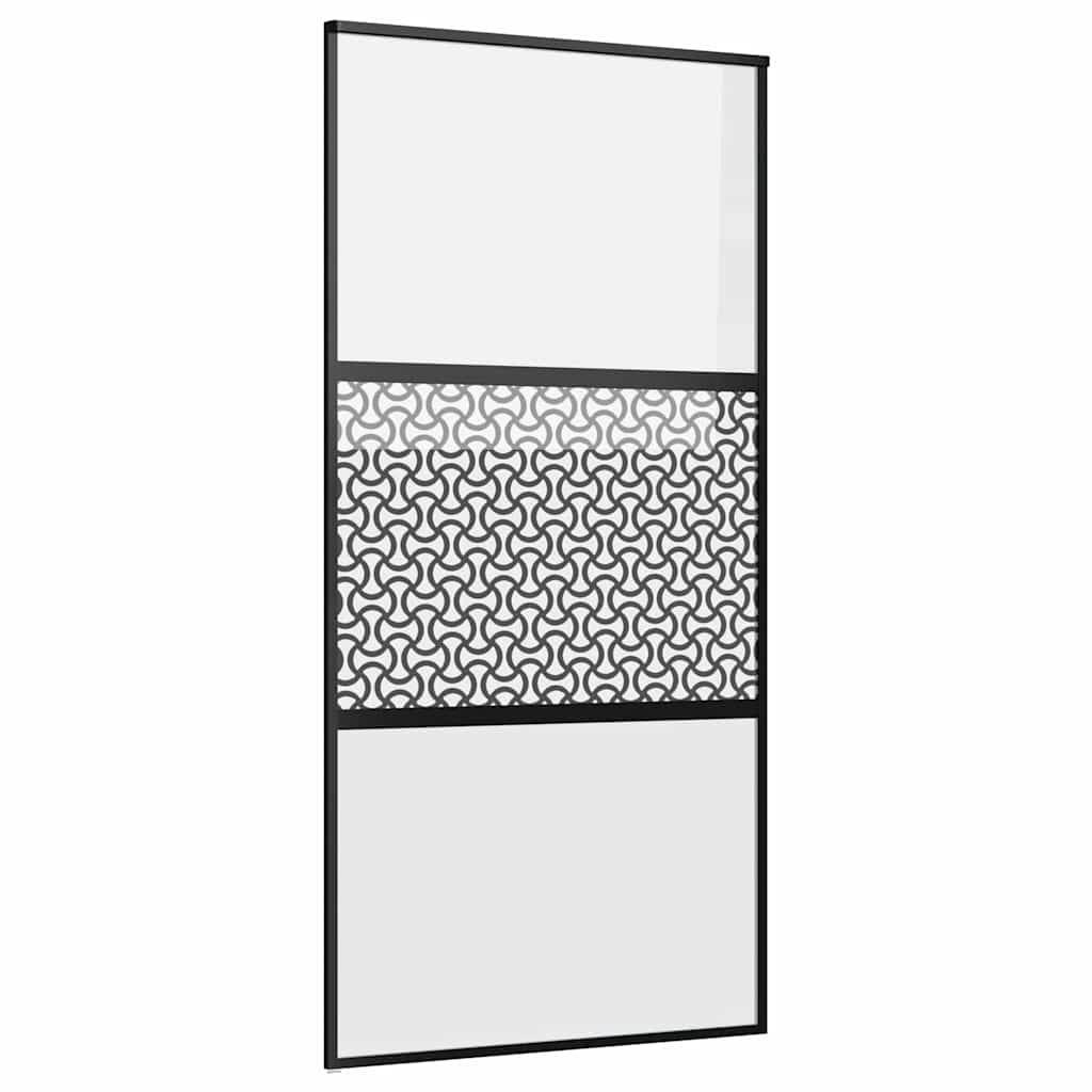 vidaXL Glass Door Fretwork Black 102.5 x 2 x 205 cm Aluminium