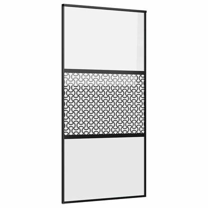 vidaXL Glass Door Fretwork Black 102.5 x 2 x 205 cm Aluminium