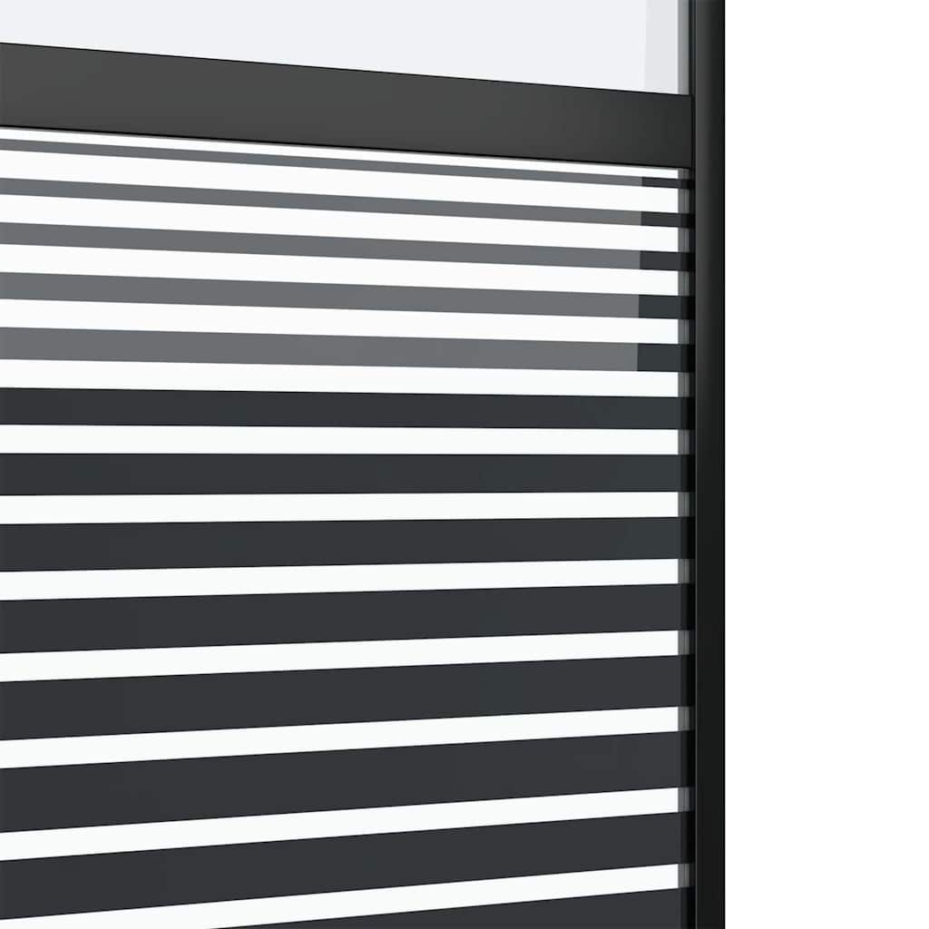 vidaXL Glass Door Striped Black 76 x 2 x 205 cm Aluminium