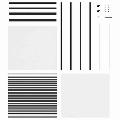 vidaXL Glass Door Striped Black 76 x 2 x 205 cm Aluminium