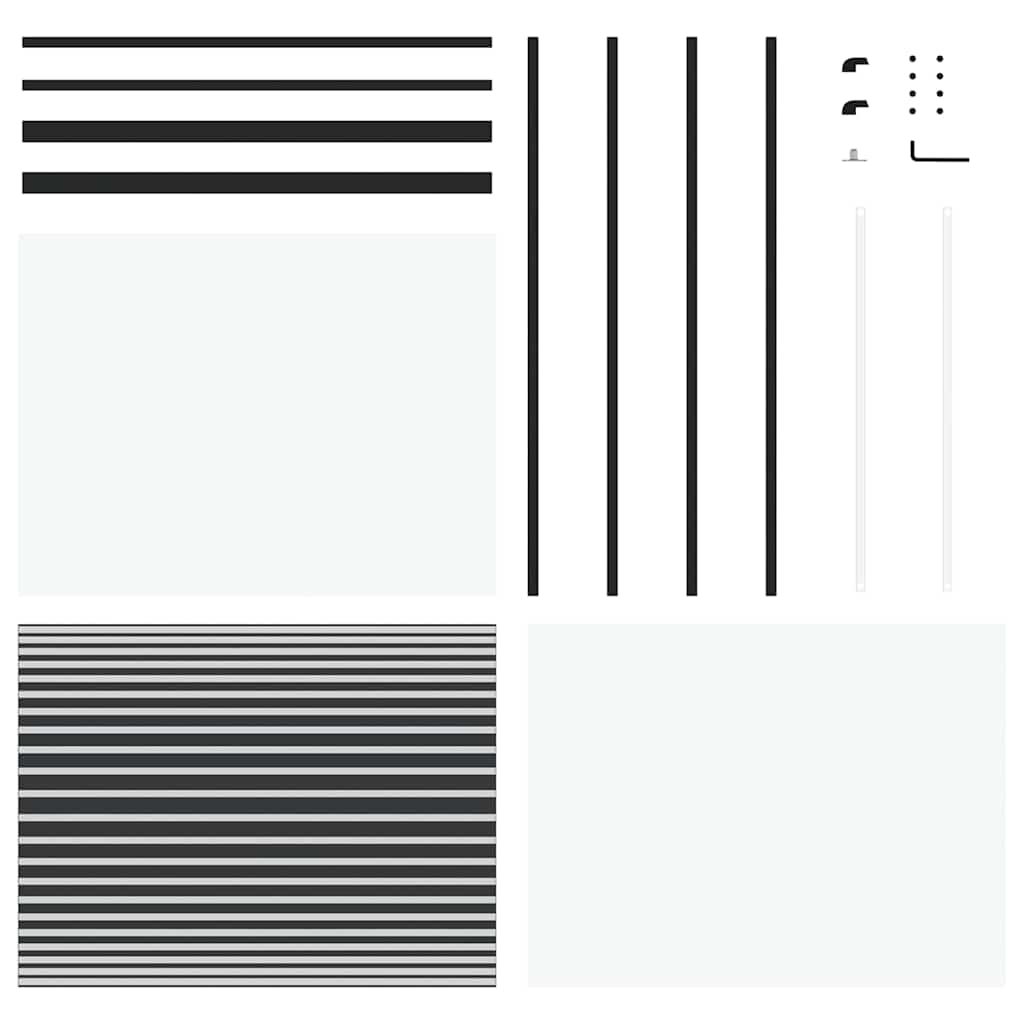 vidaXL Glass Door Striped Black 90 x 2 x 205 cm Aluminium