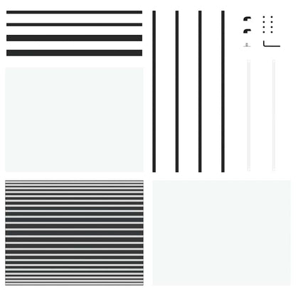 vidaXL Glass Door Striped Black 90 x 2 x 205 cm Aluminium