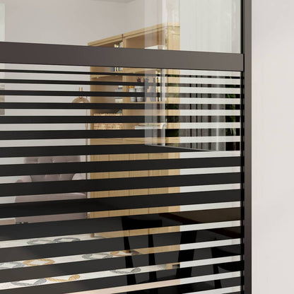 vidaXL Glass Door Striped Black 90 x 2 x 205 cm Aluminium
