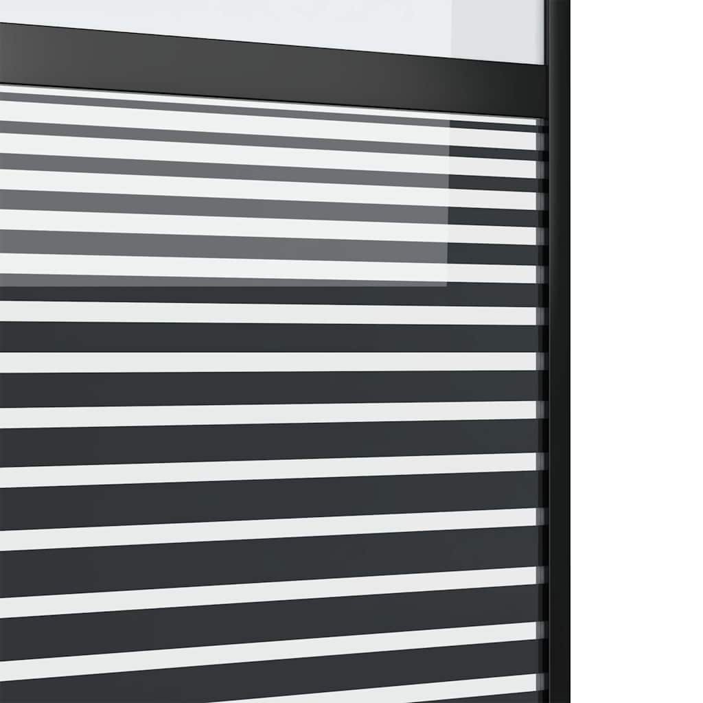 vidaXL Glass Door Striped Black 102.5 x 2 x 205 cm Aluminium