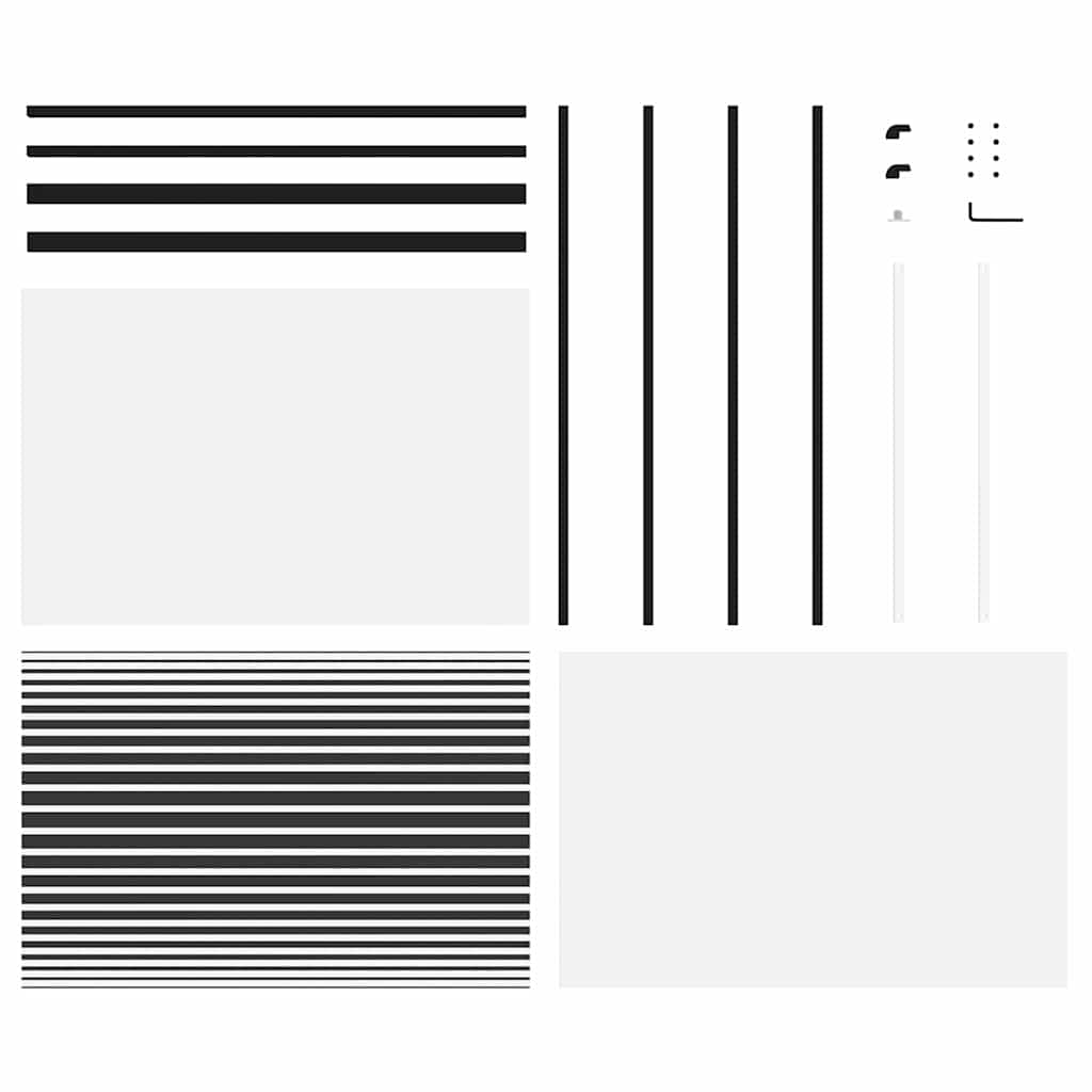 vidaXL Glass Door Striped Black 102.5 x 2 x 205 cm Aluminium