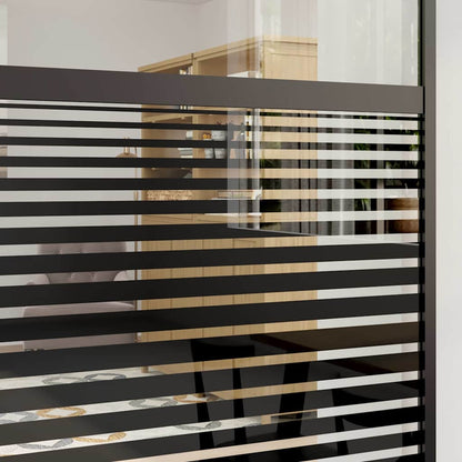 vidaXL Glass Door Striped Black 102.5 x 2 x 205 cm Aluminium