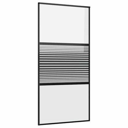 vidaXL Glass Door Striped Black 102.5 x 2 x 205 cm Aluminium
