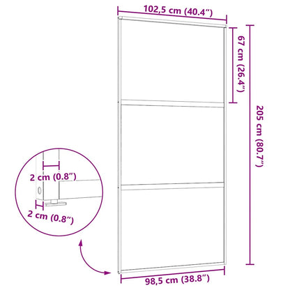 vidaXL Glass Door Striped Black 102.5 x 2 x 205 cm Aluminium